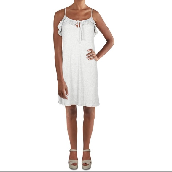 NEW [Anthropologie] Maronie Grey Ribbed Adjustable Spaghetti Strap Dress Size M - Picture 2 of 10